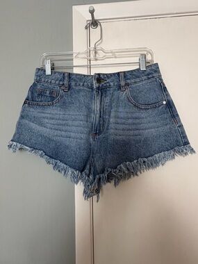 RVCA Women's Distressed Frayed Hem Denim Shorts